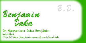 benjamin daka business card